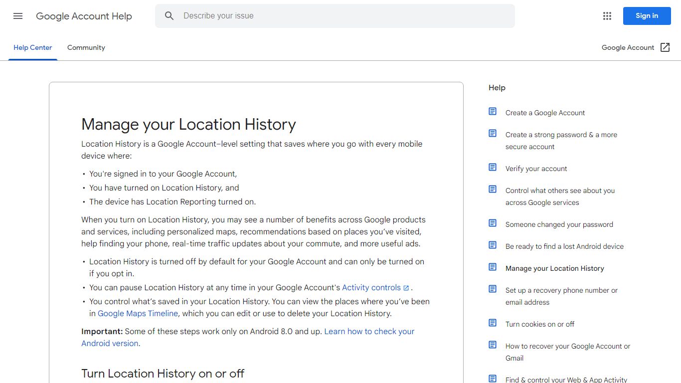 Manage your Location History - Google Account Help